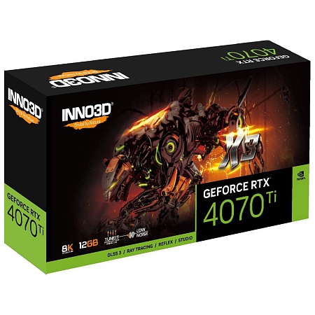 Видеокарта 12Gb Inno3D RTX4070 Ti X3 OC N407T3-126XX-186148N Видеокарта 12Gb Inno3D RTX4070 Ti X3 OC N407T3-126XX-186148N