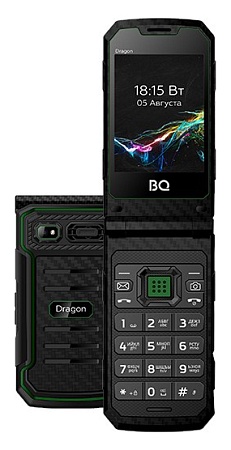 Мобильный телефон BQ-2822 Dragon Чёрный+Зеленый
