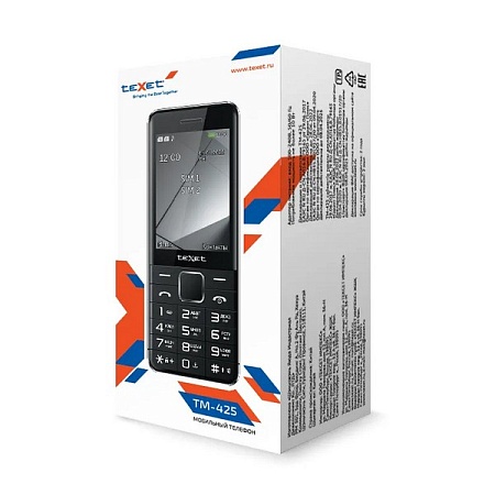 Мобильный телефон Texet TM-425 черный