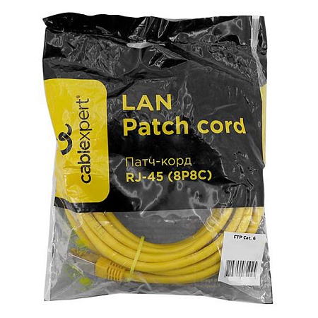 Патч корд FTP 6e-Cat 10 m Cablexpert PP6-10M/Y-O yellow