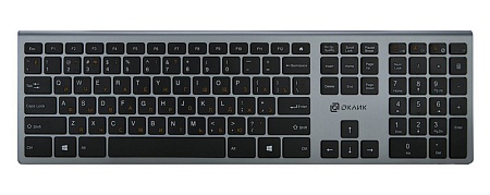Клавиатура беспроводная Oklick 890S серый Slim
