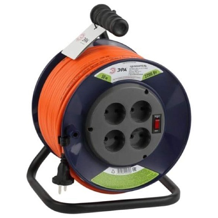 Удлинитель силовой на катушке ЭРА RPx-4s-2x1.5-50m