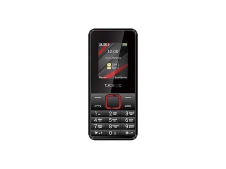 Мобильный телефон Texet TM-207 черный-красный