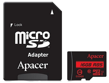 Карта памяти microSDHC 16GB Apacer AP16GMCSH10U5-R