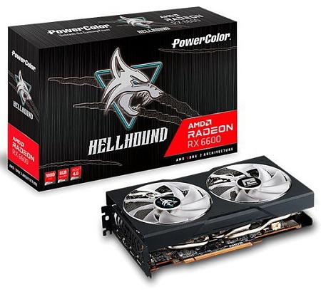 Видеокарта 8 Gb PowerColor Hellhound RX 6600 (AXRX 6600 8GBD6-3DHL)