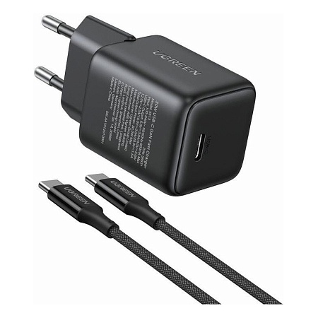 Зарядное устройство на 1C 30W QC4.0/PD3.0 Gan X Черный  Кабель 1м X513 (65012) UGREEN