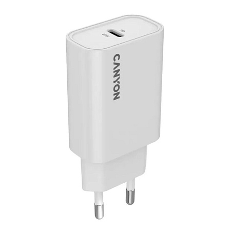 Сетевое зарядное устройство Canyon OnCharge 30CL Max Power 30W 1xPD EU White