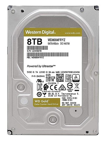 Жесткий диск 8TB WD Gold WD8004FRYZ