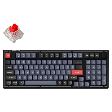 Клавиатура Keychron V5-C1 Frosted Black Knob Red Switch RGB Hot-Swap Keychron K pro Mechanical