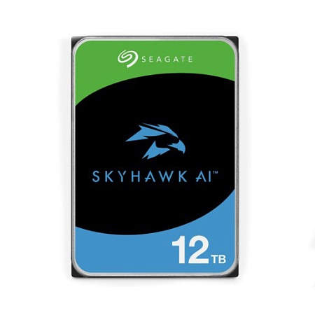 Жесткий диск для видеонаблюдения с искусственным интеллектом 12Tb Seagate SkyHawk AI Survelilance SATA3 3.5" 512Mb 7200rpm ST12000VE003. Поддержка до 64 HD-камер и 32 дополнительных потоков ИИ1. Отсутствие пропущенных кадров благодаря технологии ImagePerf