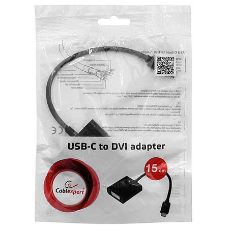 Конвертер Cablexpert A-CM-DVIF-01 USB Type-C 3.1 m - DVI-I (24+5) f, Черный