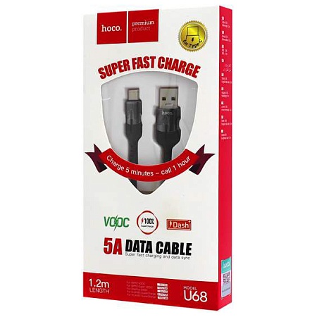 Кабель Type A - Type C Hoco U68 USB 2.0 1.2м Black Кабель Type A - Type C Hoco U68 USB 2.0 1.2м Black