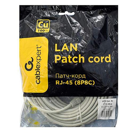 Патч корд UTP 5e-Cat 10 m Cablexpert PP10-10M серый Патч корд UTP 5e-Cat 10 m Cablexpert PP10-10M серый