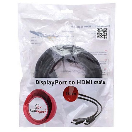 Кабель DisplayPort - HDMI Cablexpert CC-DP-HDMI-10M, 10м, OEM