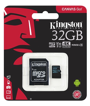 Карта памяти microSDHC 32GB Kingston Canvas Go SDCG2/32GB