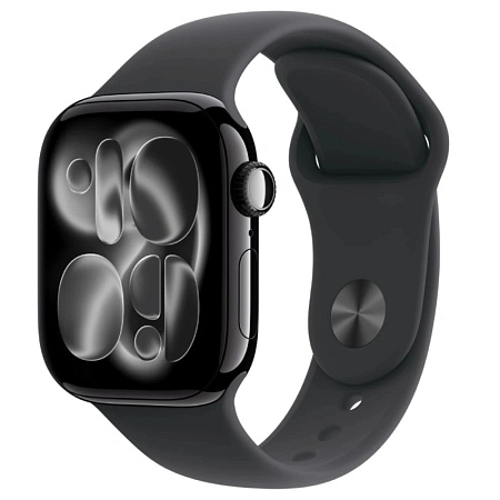 Смарт часы Apple Watch Series 11GPS42mmJet Black Aluminium Case with Black Sport Band - M/L MEQU4R