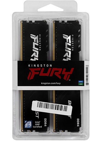 Оперативная память 16 GB kit Kingston Fury Beast KF437C19BBK2/16