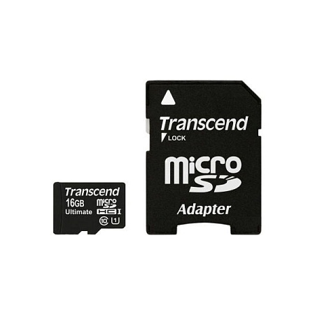 Карта памяти MicroSD 16GB Transcend TS16GUSDHC10U1