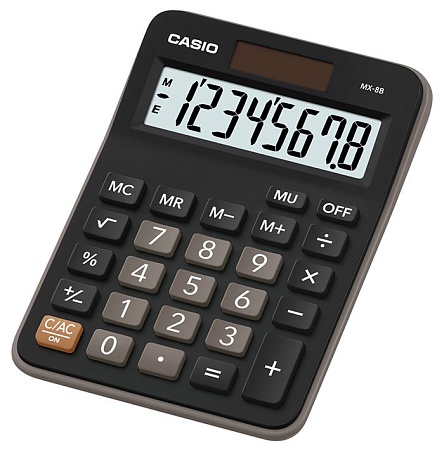 Калькулятор настольный CASIO MX-8B-BK-W-EC