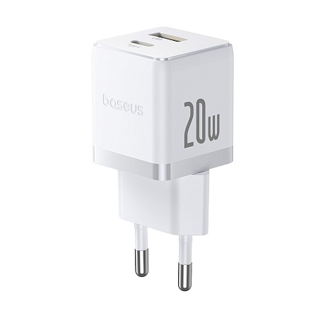 Адаптер питания Baseus Palm C+U 20W EU White (P10111608213-01)