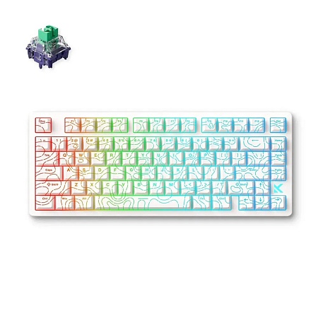 Клавиатура MCHOSE Jet 75 E-sport White Topographic Kailh Magnetic God Switch 80keys EN Wired