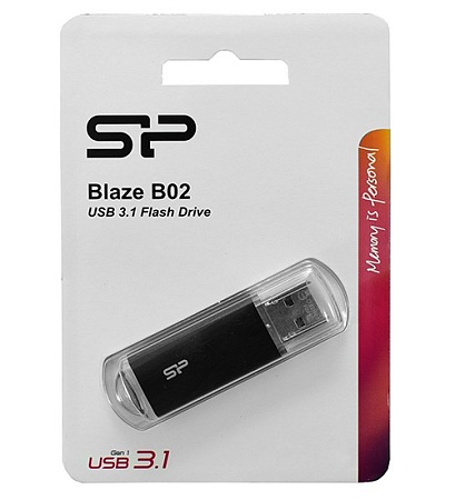 USB флешка 32GB Silicon Power Blaze B02 SP032GBUF3B02V1K USB 3.1 black