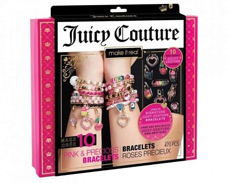 Набор для творчества Make It Real Браслеты с бусинами Juicy Couture Pink and Precious Bracelets