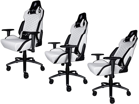Игровое компьютерное кресло 1st Player DK2 White/Black