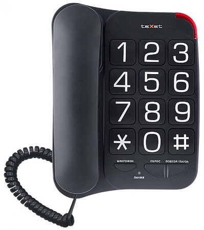 Телефон проводной Texet TX-201 Черный