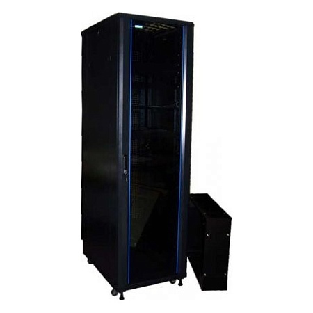 Шкаф 19" Business, 22U 600x800, черный, передняя дверь стекло, задняя дверь распашная металл