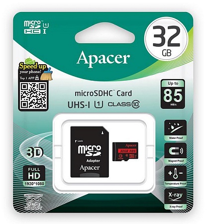 Карта памяти Apacer 32GB AP32GMCSH10U5-R