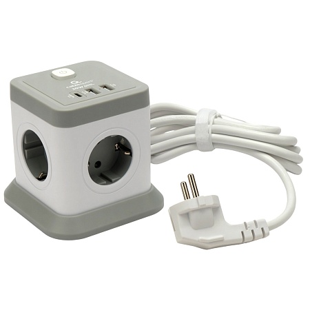 Сетевой фильтр Cablexpert Tower TWR-4-CU2-W-2