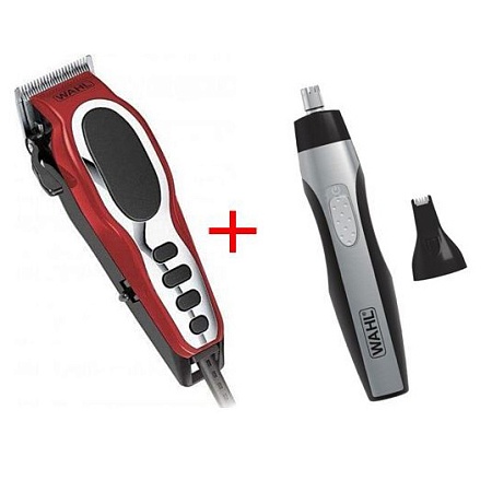 Машинка для стрижки волос Wahl Close Cut Pro красный + Wahl Nose trimmer
