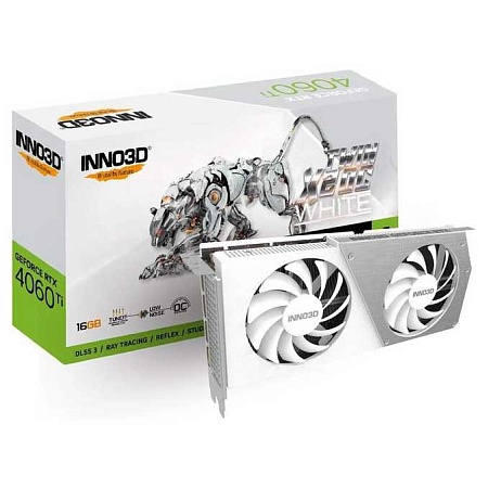 Видеокарта 16GB Inno3D RTX4060 Ti TWIN X2 OC WHITE N406T2-16D6X-178055W