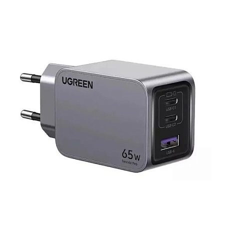 Зарядное устройство UGREEN Nexode Pro GaNInfinity 2xUSB-C /1xUSB-A 65W QC4.0/PD3.0 X755 (25871)