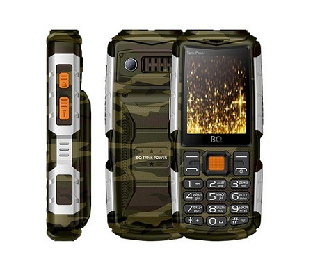 Мобильный телефон BQ-2430 Tank Power Камуфляж+Серебро