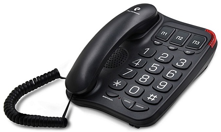 Телефон проводной Texet TX-214 Черный
