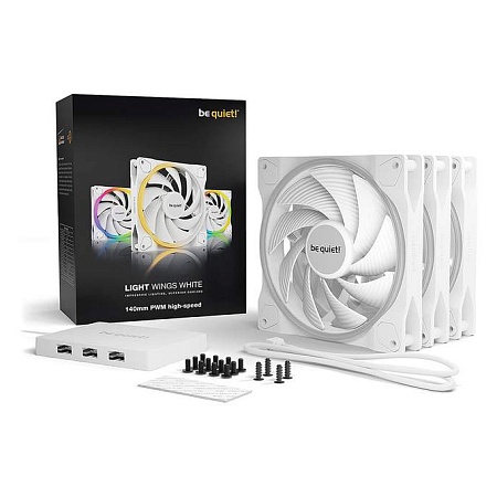 Кулер для корпуса Bequiet! Light Wings 140mm PWM high-speed Triple-Pack White