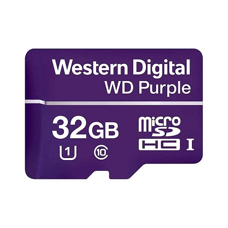 Карта памяти для видеонаблюдения 32GB WD Purple MicroSDHC Class 10 WDD032G1P0C