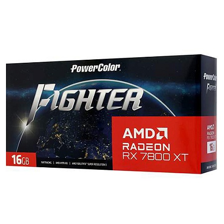 Видеокарта 16 GB PowerColor RX 7800 XT Fighter OC RX7800XT 16G-F/OC