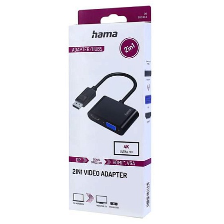Конвертер Hama 00200334 black MiniDisplayPort -> HDMI/VGA