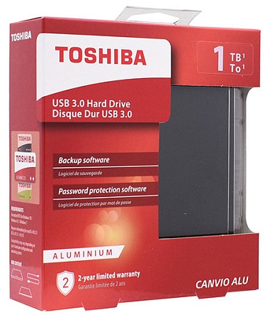 Внешний жесткий диск 1 TB Toshiba Canvio Alu HDTH310EK3AB