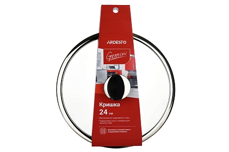 Крышка Ardesto Gemini Lazio 24 см, стекло и нержавеющая сталь AR1924L