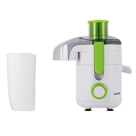 Соковыжималка центробежная Hyundai HY-JE1615 белый/зеленый