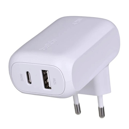 Зарядное устройство сетевое Belkin Home Charger 42Вт USB-C PD PPS 30Вт USB-A 12Вт белый