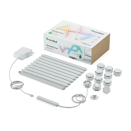 Smart lighting Starter kit Nanoleaf Lines, (NL59-K-0002LW-9PK-UK), White, 9 Pack