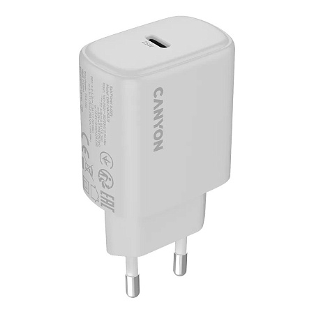 Сетевое зарядное устройство Canyon OnCharge 250 25W 1xPD EU White