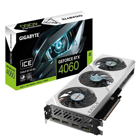 Видеокарта 8Gb Gigabyte RTX4060 EAGLE OC ICE 8G GV-N4060EAGLEOC ICE-8GD