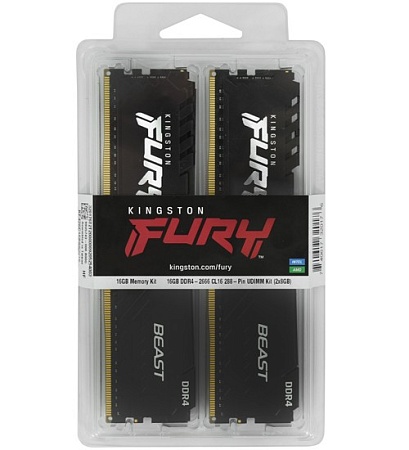 Оперативная память 16 GB kit Kingston Fury Beast KF426C16BBK2/16