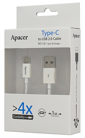Кабель USB Type A-C Apacer DC110 APDC110W-1